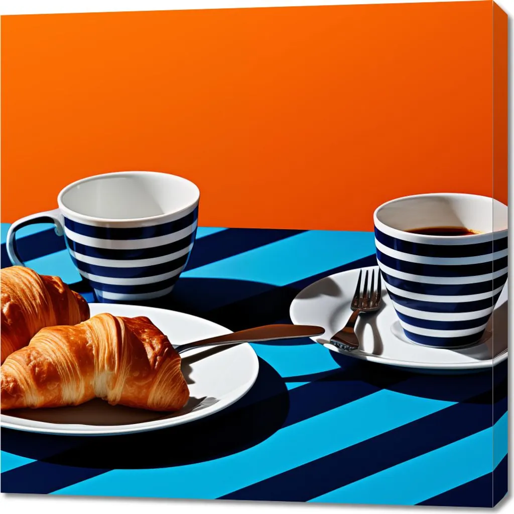 Image Croissants 90x90 cm pour Décoration Restaurant et Cuisine