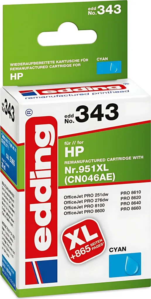 Cartuccia Edding 18-343 per HP 951XL: Stampe Perfette per la Scuola