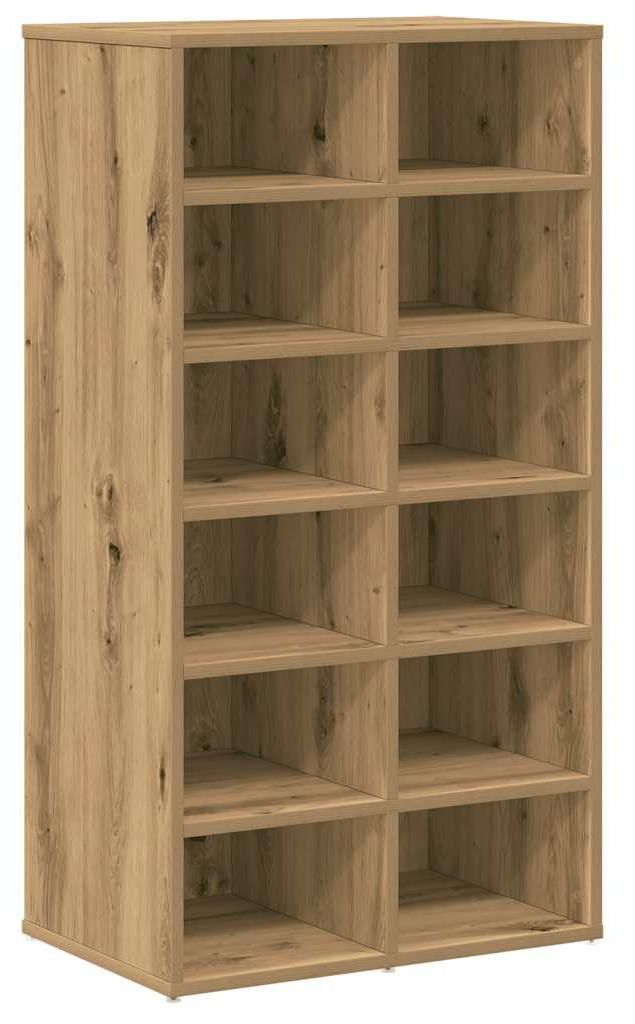 vidaXL Portascarpe in rovere artigianale 54x34x100,5 cm Immagine del prodotto 