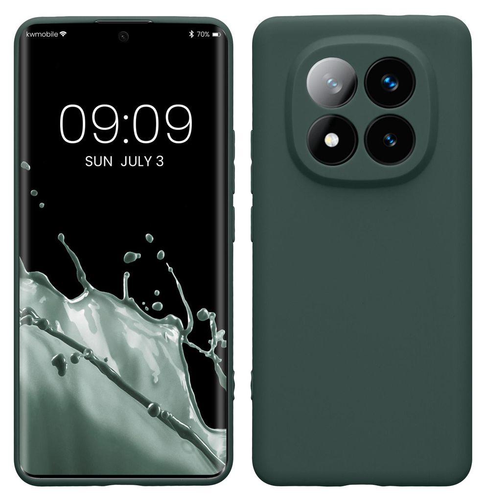 kwmobile Handyhülle für Xiaomi Redmi Note 14 Pro+ 5G / Redmi Note 14 Pro Plus 5G Hülle - weiches Handy Silikon Case - Schutzhülle Cover - Moosg...