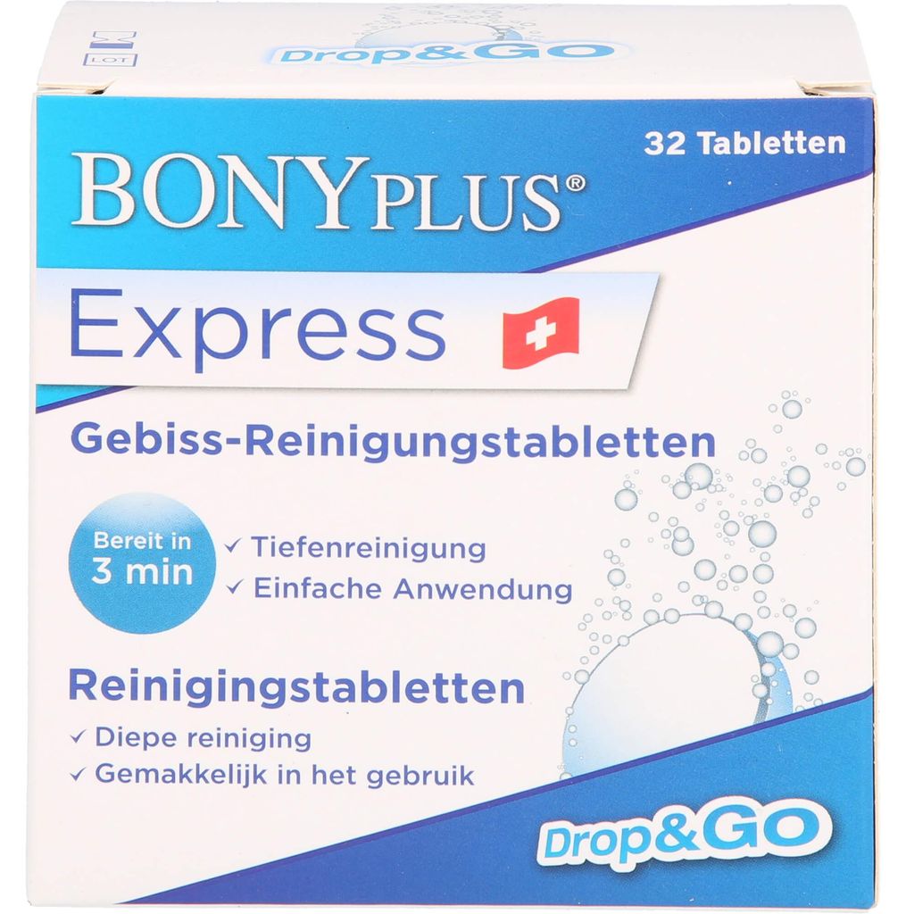 BONYPLUS Express Gebiss-Reinigungsbrausetabletten, 32 St. Produktbild 