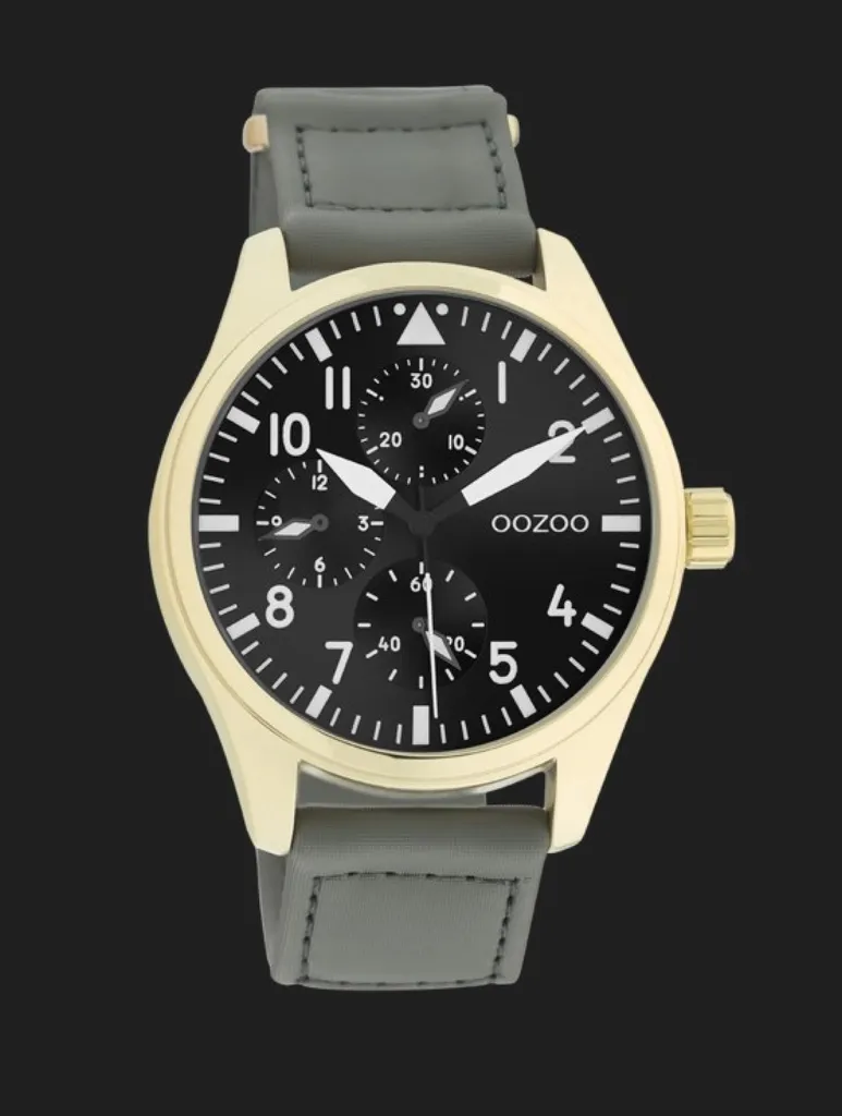Montre Homme Oozoo C11008 - Ajustement Parfait via Bracelet Velcro Gris