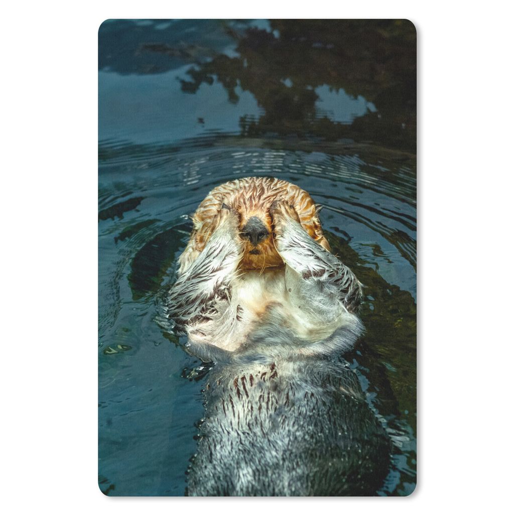 MuchoWow Mauspad Mousepad Otter im Wasser liegend 18x27 cm - Mousepads - Maus Mat - Pad - Mausunterlage
