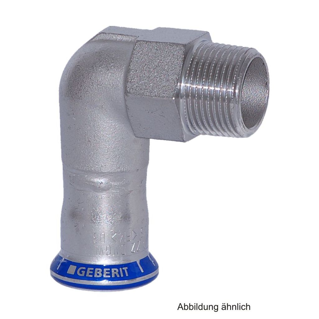 Geberit GE Mapress, Uebergangswinkel, Edelstahl, 90 Gr., d15mm, R 1/2, 1 Stk.