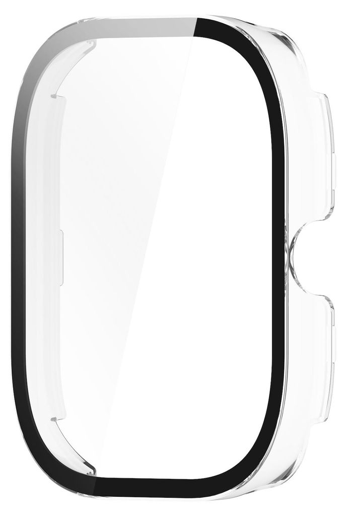 A transparent protective case for a smartwatch, shown against a white background.