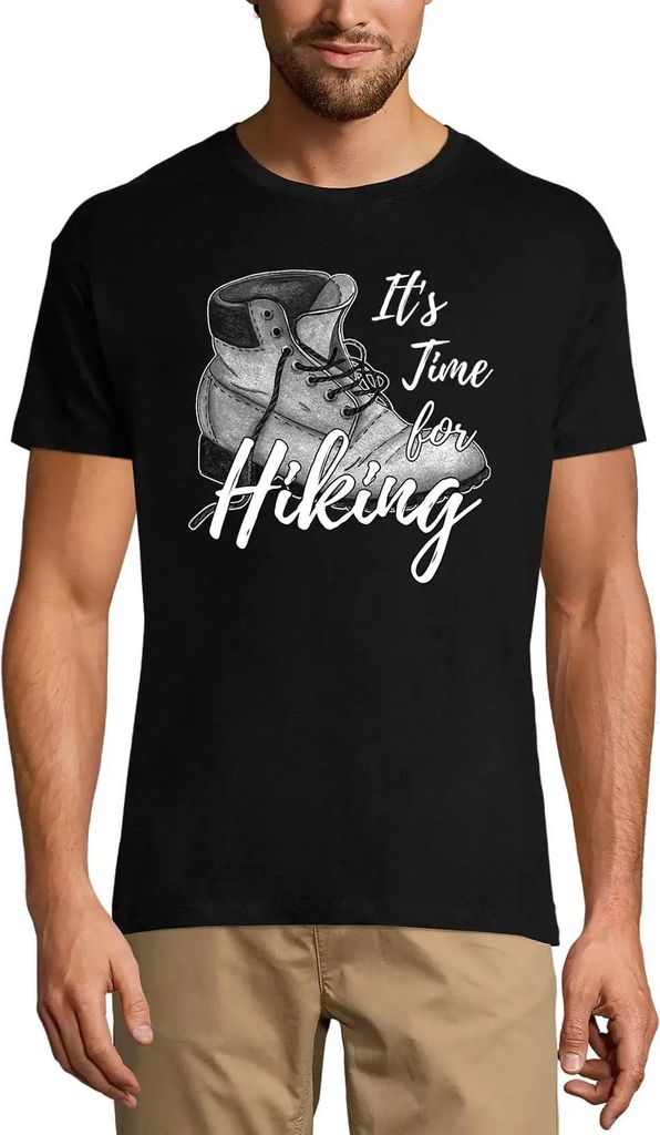 Herren Grafik T-Shirt Es ist Zeit zum Wandern – It's Time For Hiking – Öko-Verantwortlich Vintage Jahrgang Kurzarm Lustige Druck Geburtstag Ge...