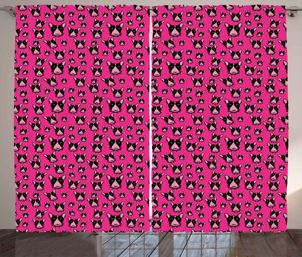 Tenda Rosa e Nera Bull Terrier ABAKUHAUS - Decorazione Soggiorno