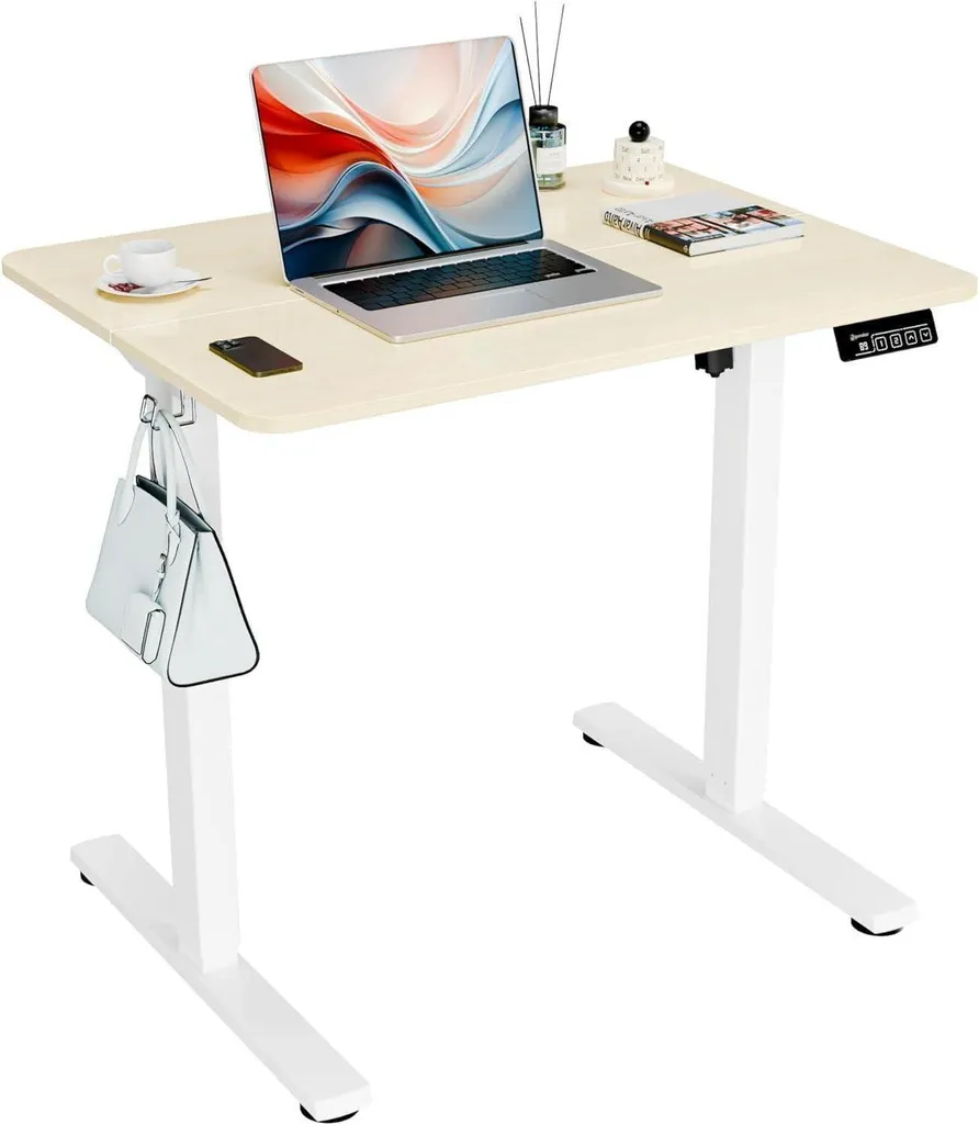 Bureau réglable en hauteur électrique idéal pour télétravail 80x60