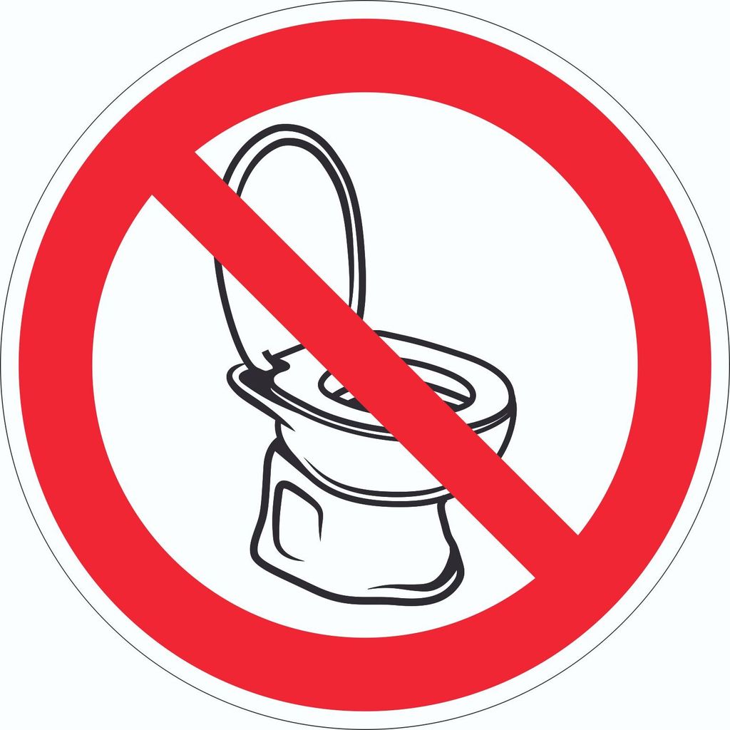 Hier ist kein WC Aufkleber Kreis mit Symbol Ø300mm