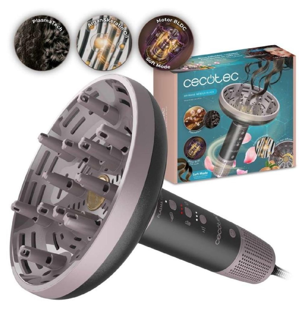 Cecotec Trockner DryWave Nébula Black, 1300W Arganöl Produktbild 