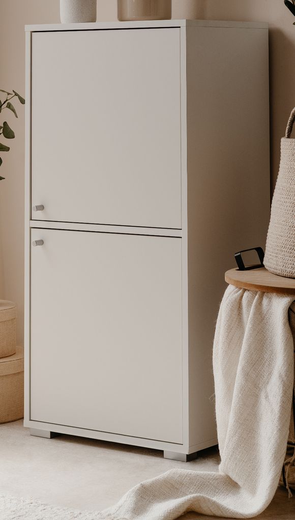 Kommode "Fidan" in weiß Schrank 2-türig 46 x 97 cm