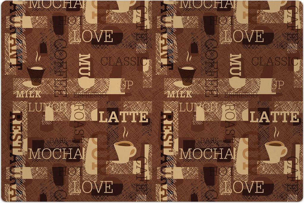 Küchenmatte 140x210 cm Vinylmatte Bodenmatte Dekoration - Kaffee Mokka Liebe