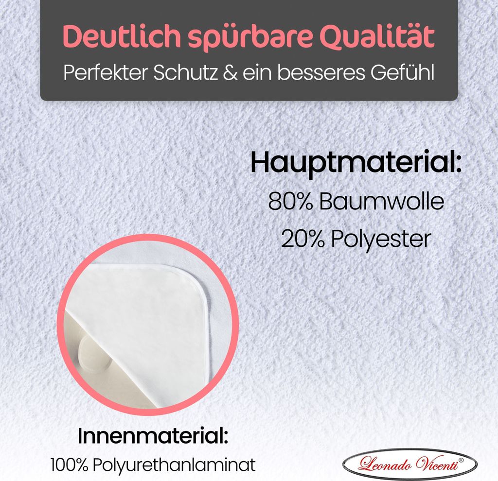 2er Set Wasserdichte Matratzenschoner Für Baby-Reisebett 95x65 Cm