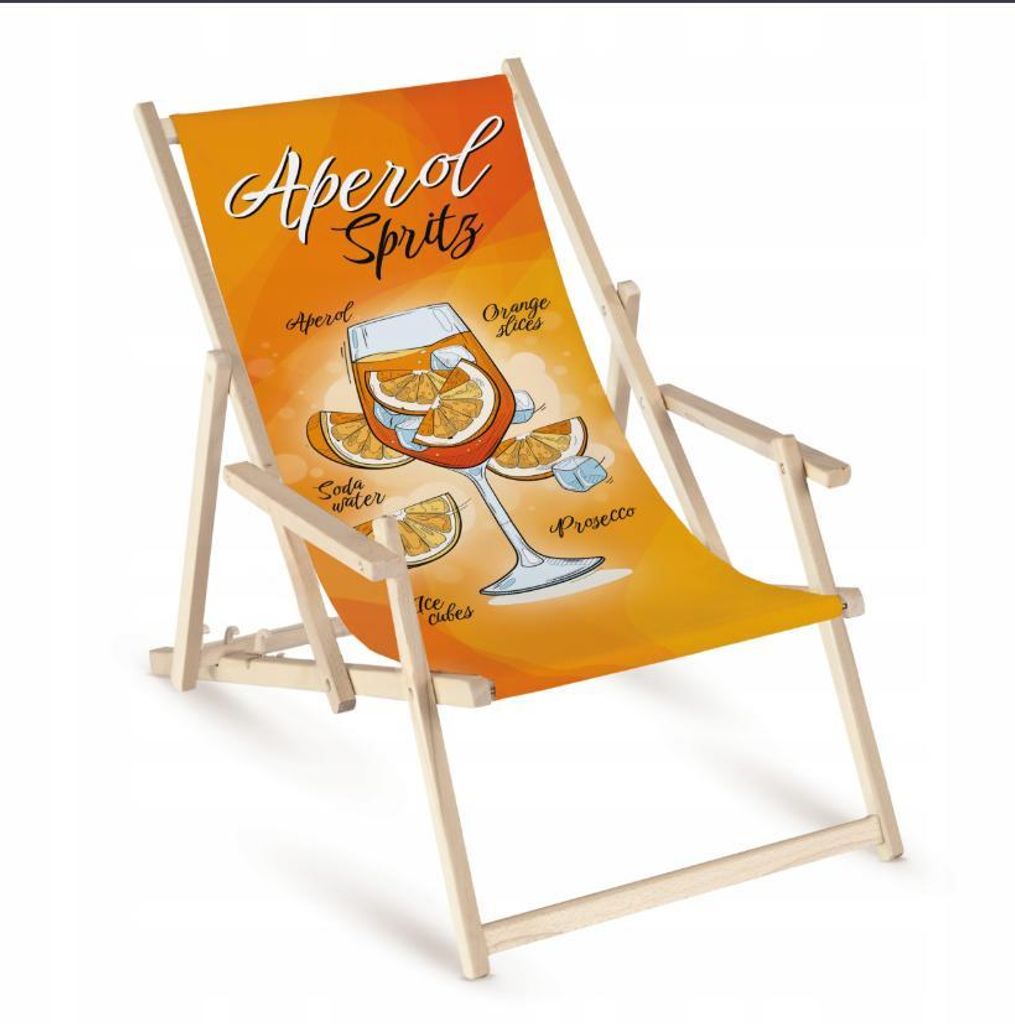 Klappbare Oxford Strandliege Fullprint Aperol Spritz – Produktbild 