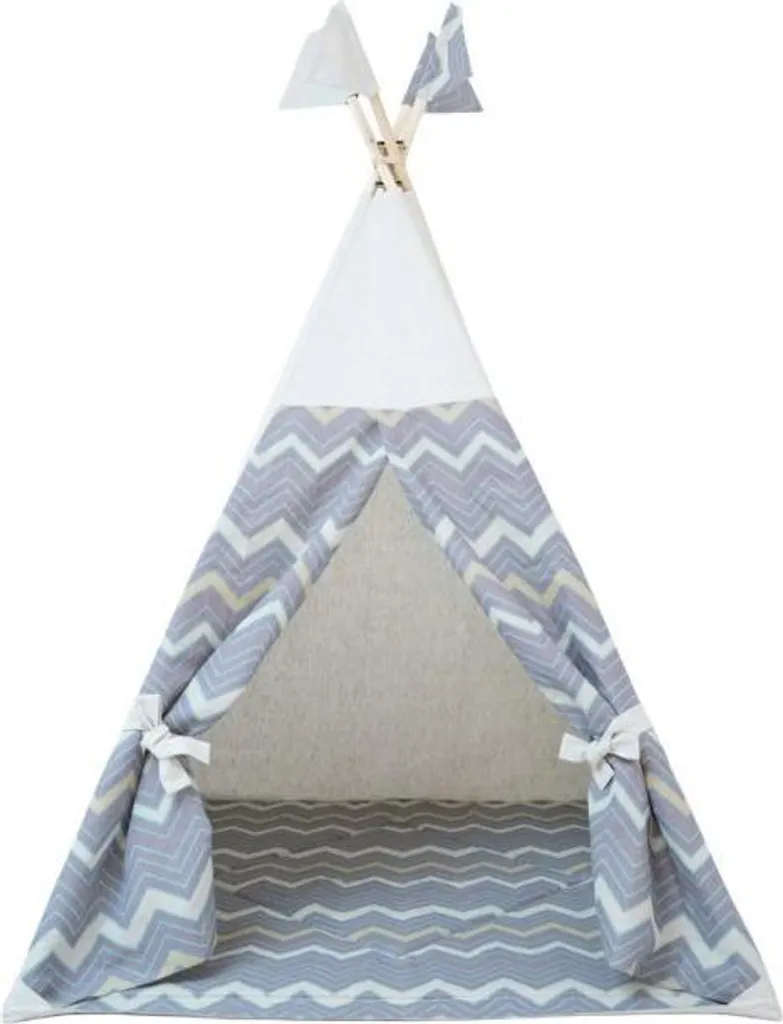Tipi enfant avec tapis de sol molletonné Wigwam en lin haute qualité