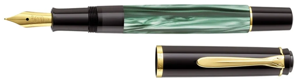 Pelikan 983411 Stylo Plume Classic M200 Vert Marbré Plume Large B