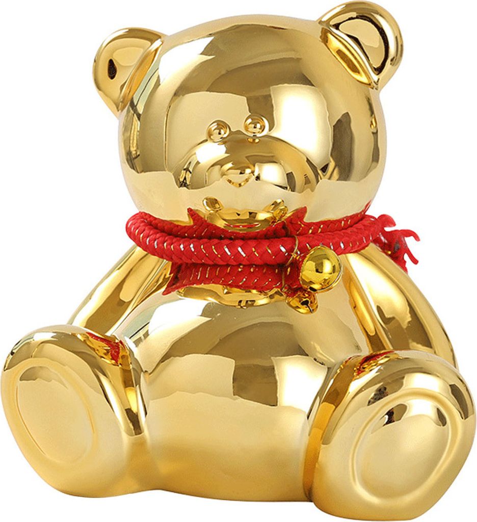 Galvanik-Bär-Sparschwein, sitzender Bär, Münze, Geldbank, Home-Office, Bücherregal, Schreibtisch-Dekoration, Ornament, Geschenk für Kinder und...