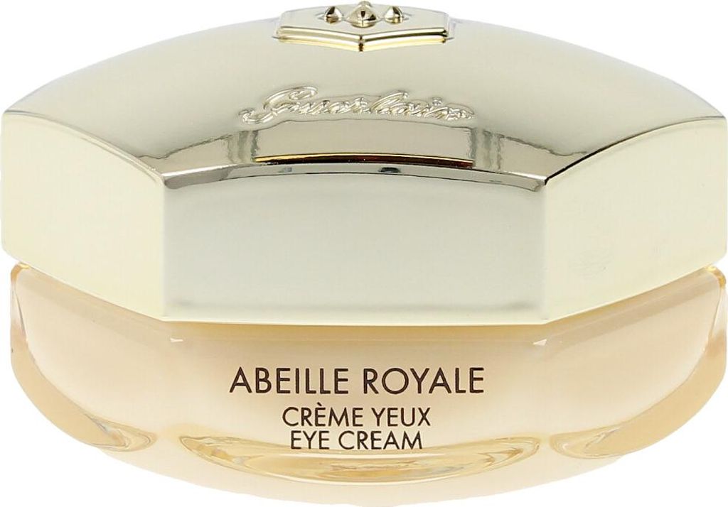A close-up studio shot of a jar of Guerlain Abeille Royale eye cream.