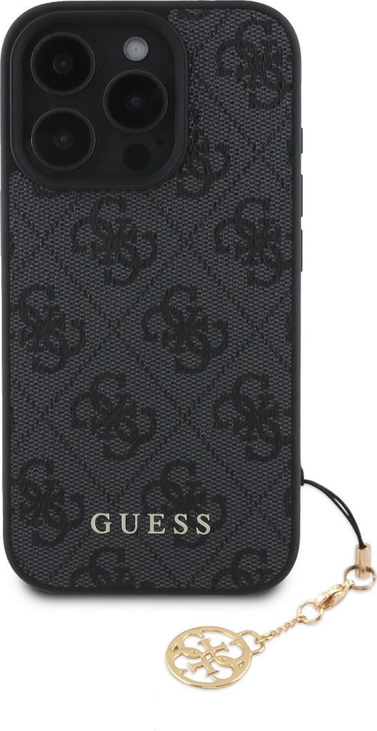 Guess, Schutzhülle Apple iPhone 16 Pro Max mit 4G Muster, Grau