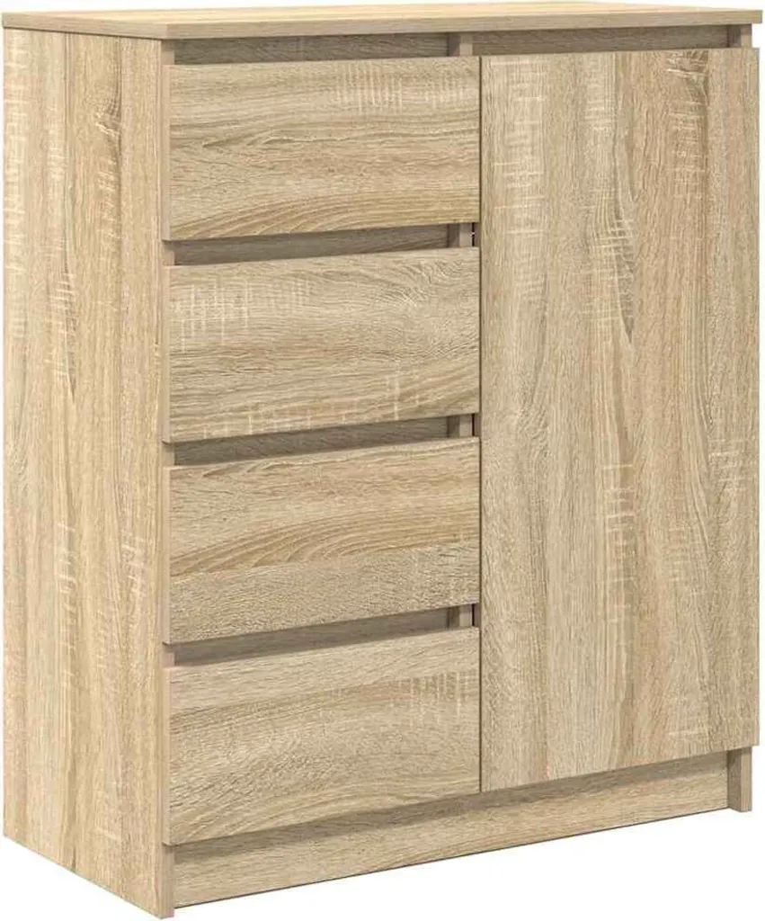 Credenza Rovere Sonoma 71x35x84 cm | Mobile Dispensa con Cassetti