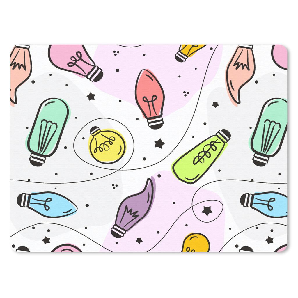 MuchoWow Mauspad Mousepad Pastell - Regenbogen - Lampe - Muster 23x19 cm - Mousepads - Maus Mat - Pad - Mausunterlage - Schreibtischunterlage - M...