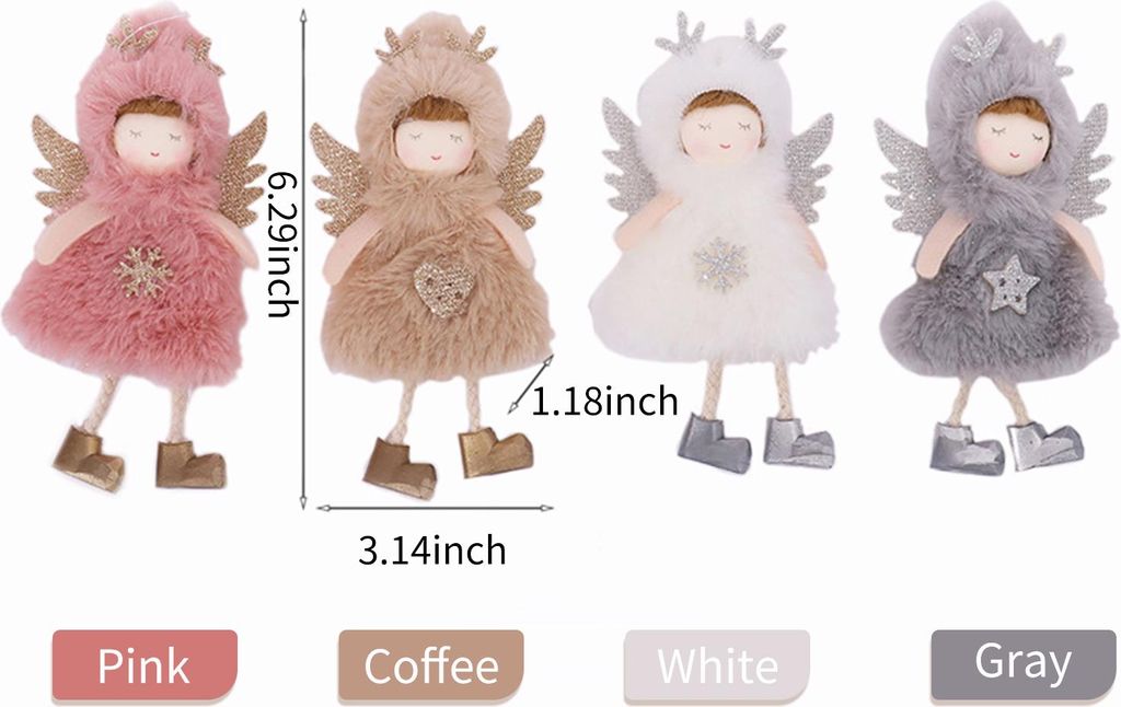 Engel mit Flügeln Anhänger Ornament Weihnachtsbaum hängende Zeichen Frohe Weihnachten Xmas Baum hängen Dekorationen DIY Xmas Party Ornamente