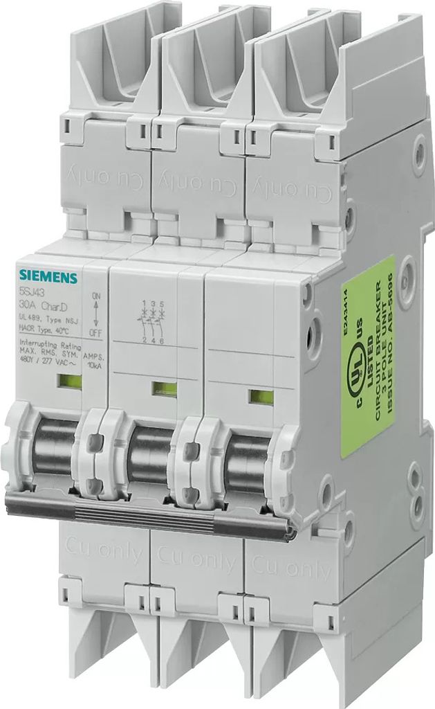 Siemens Leitungsschutzschalter 480Y/277V 10kA, 3-polig, C, 10A, nach UL 489 5SJ43107HG42