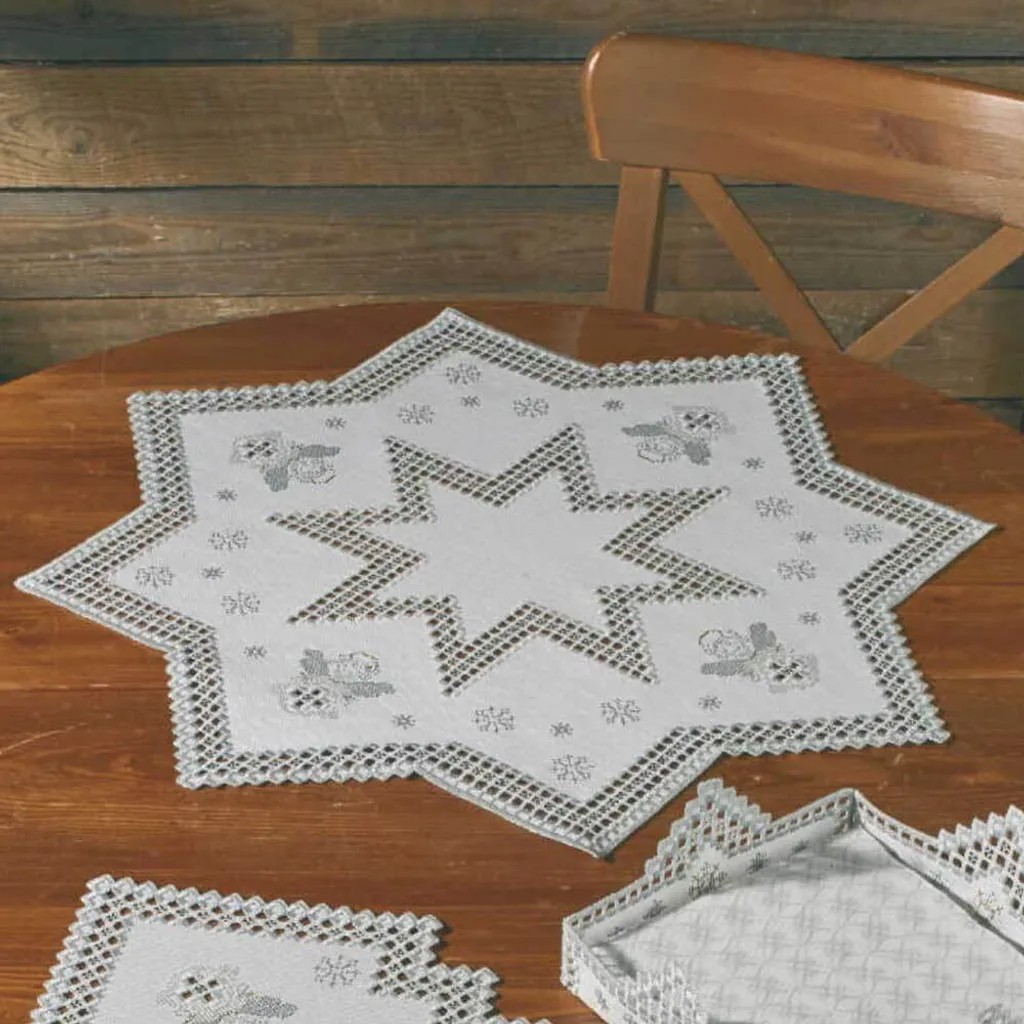 Kit Broderie Points Comptés Hardanger Winter - Permin 67x67cm 27-9647