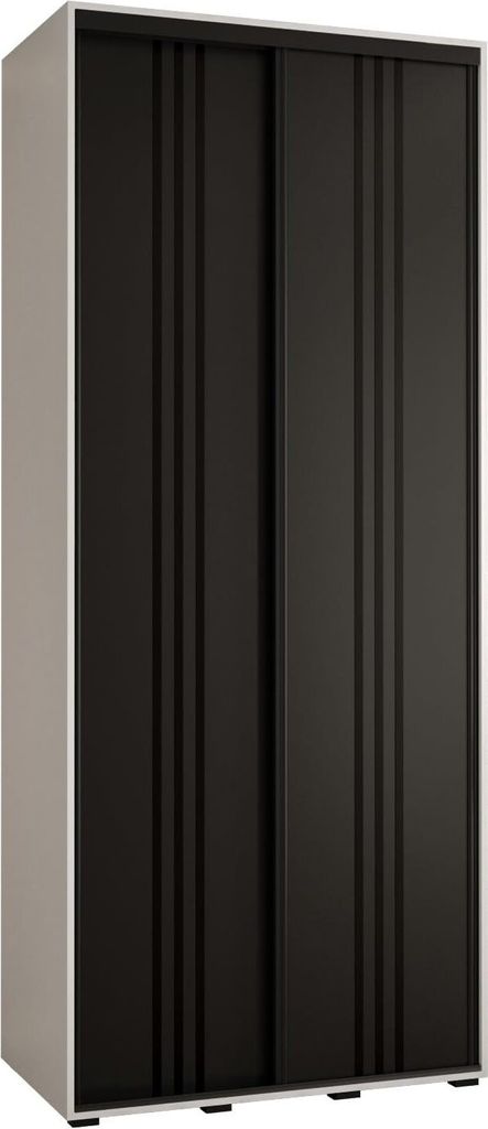 MEBLE KRYSPOL Davos 6 Schrank, zwei Türen - 235,2x110x45 cm - Weiß Schwarz Schwarz