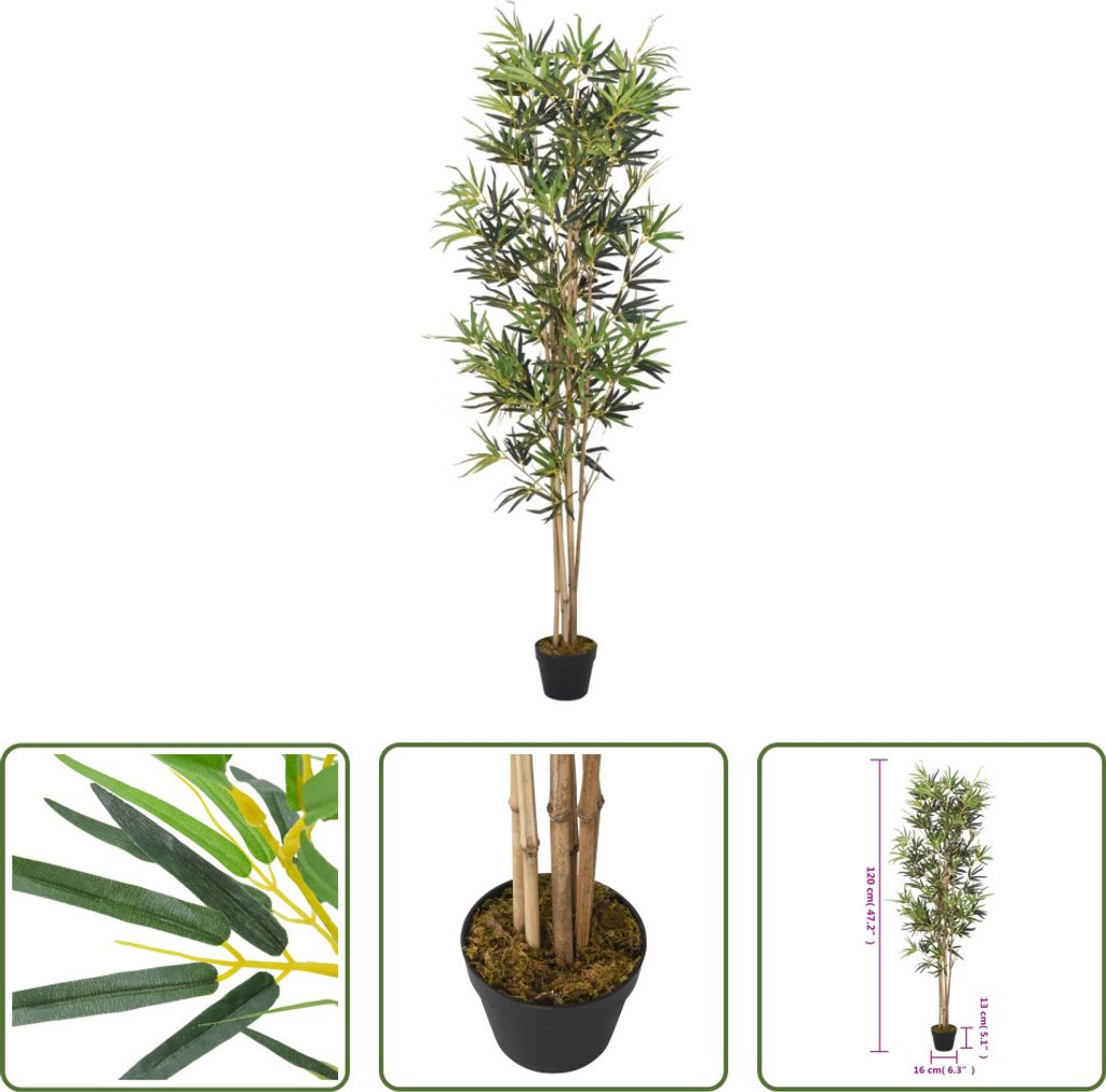 The Living Store Sztuczne drzewo bambusowe 552 liście 120 Zdjęcie produktu 