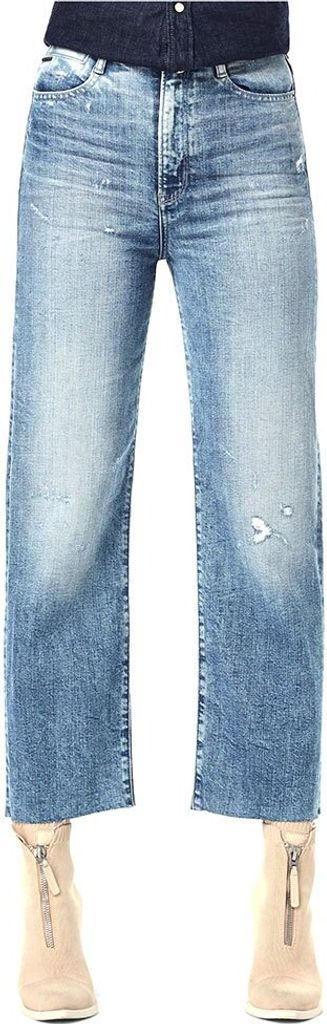 G-star Tedie Ultra-high Waist Straight Ripped Ankle Jeans Blau 24 / 32 Frau Blau 24
