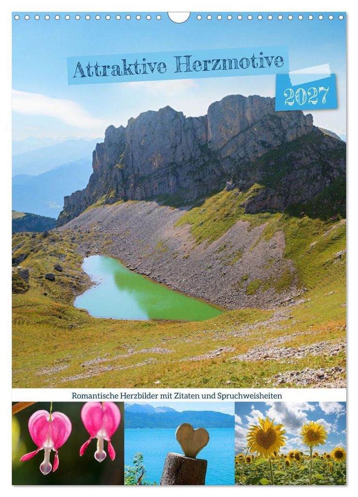 Attraktive Herzmotive 2027 (Wandkalender 2027 DIN A3 hoch), CALVENDO Monatskalender