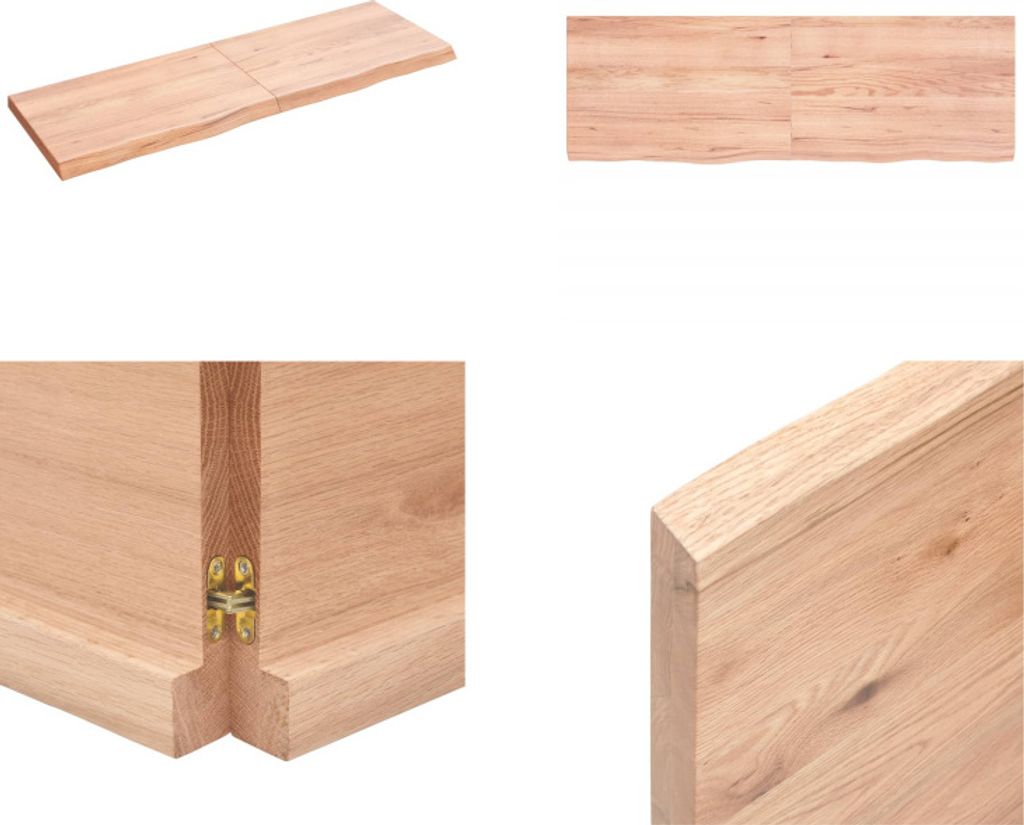 vidaXL Wandregal Hellbraun 120x40x(2 4) cm Massivholz Eiche Behandelt - Wandregal - Wandregale - Wandboard - Hängeregal