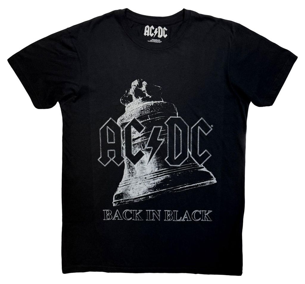 ACDC - "Back In Black" T-Shirt für Herren/Damen Uni, Kohlen-Schwarz RO16173 (M) (Schwarz)