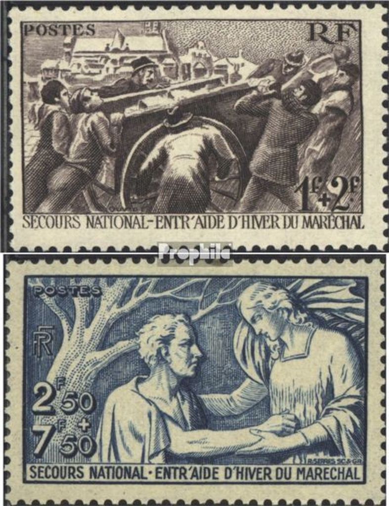 Briefmarken Frankreich 1941 Mi 509-510 (kompl.Ausg.) postfrisch Winterhilfe
