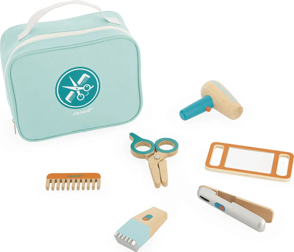 Kit de coiffure Janod en bois massif - Accessoires de beauté pour enfant