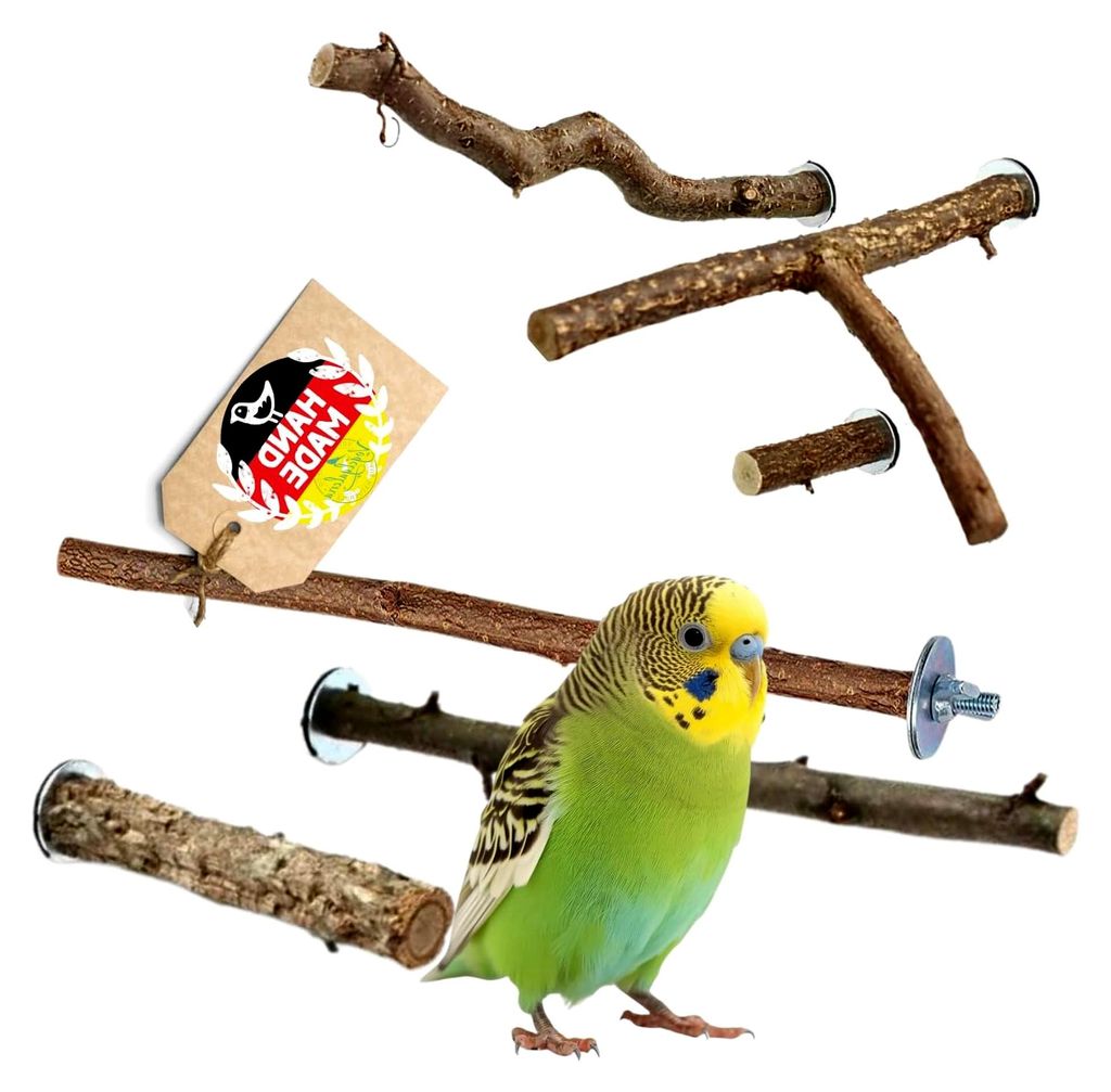 6 Verschiedene Sitzstangen für Wellensittiche - Vogelkäfig Zubehör