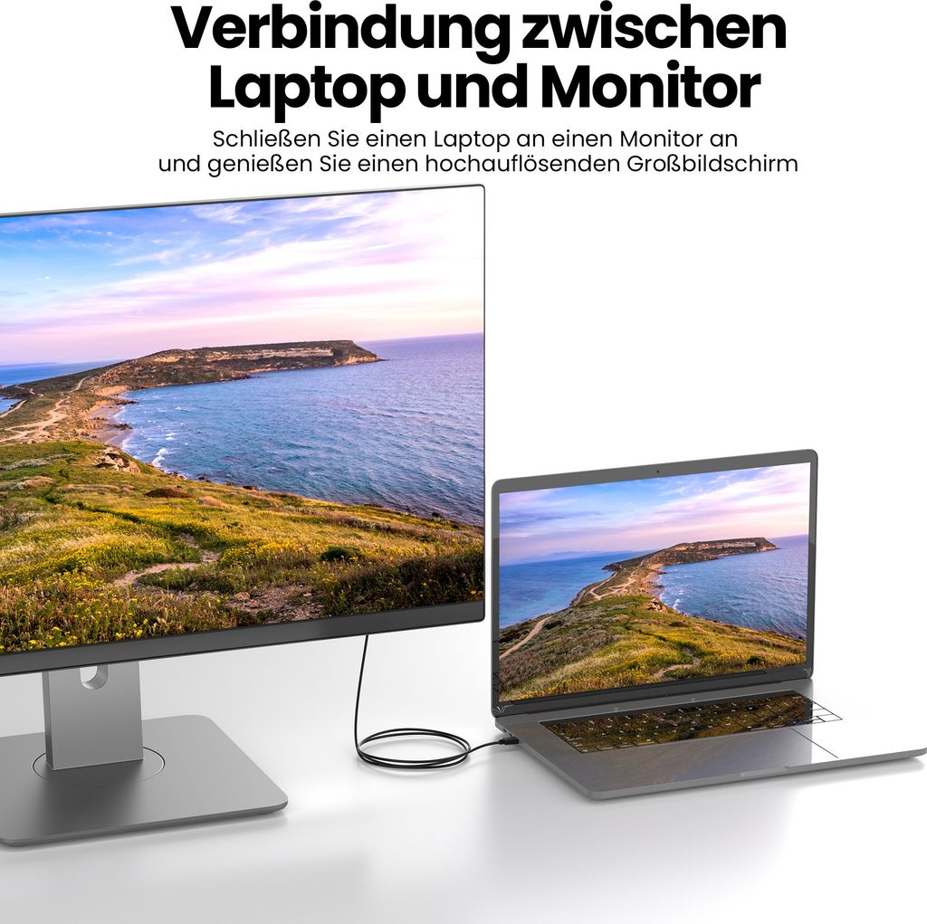 2m HDMI auf DVI Highend Kabel FULL HD 1080p Meter PC zu Produktbild 5