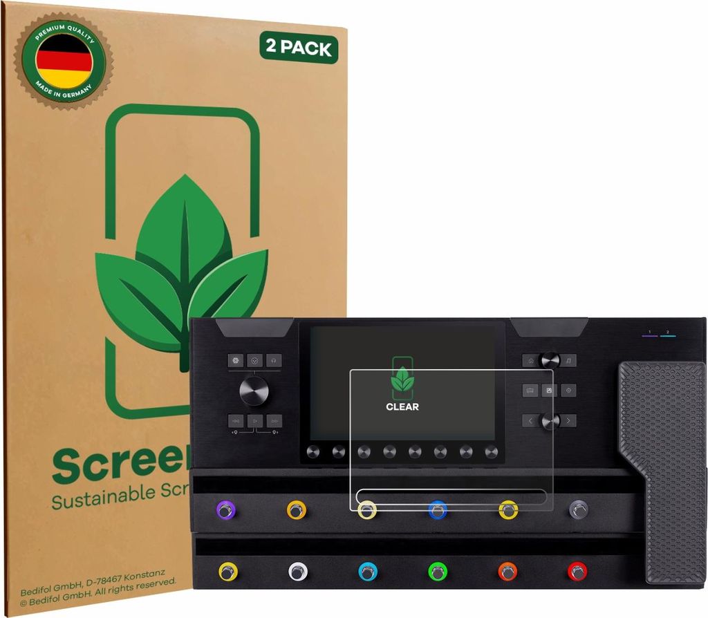 2x ScreenLeaf Schutzfolie für Line 6 Helix Stadium XL nachhaltiger Displayschutz Display Schutz Folie Klar Transparent