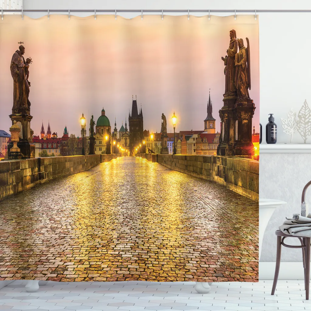 Rideau de douche extra long Prague 175x240 cm pour baignoire et douche