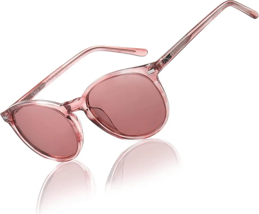 Occhiali da Sole DUCO Rosa Striato Donna Retrò Polarizzati Acetato