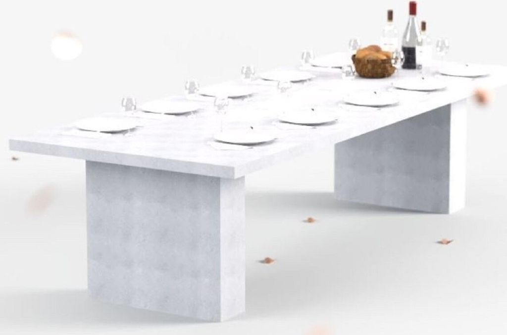 Casa Padrino Luxus Esstisch mit Bioethanol Kamin 300 x 115 x H. 75 cm - Verschiedene Farben - Esszimmertisch - Gartentisch - Esszimmer Möbel - Gar...