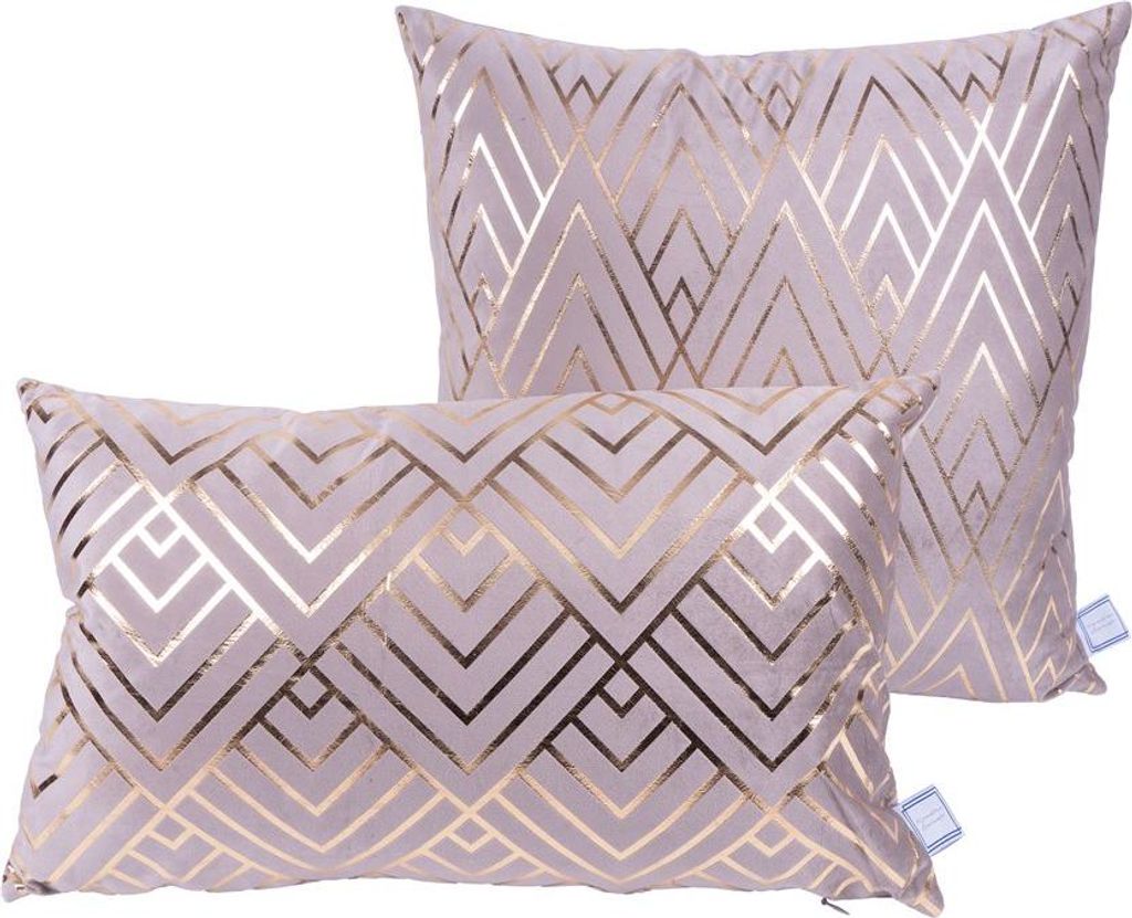 Dekokissen Prisma 200 2er-Set Taupe / Gold
