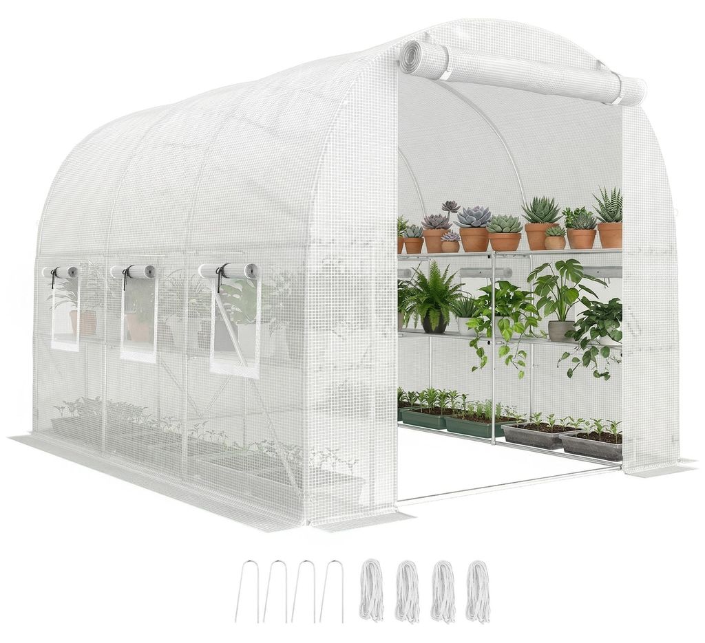 Szklarnia Outsunny, ok. 2,7 x 2 x 2 m, szklarnia foliowa z Zdjęcie produktu 
