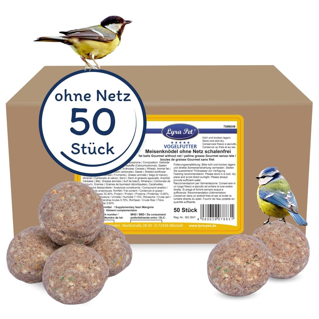 50 Stk. Lyra Pet® Gourmet Meisenknödel schalenfrei ohne Produktbild 