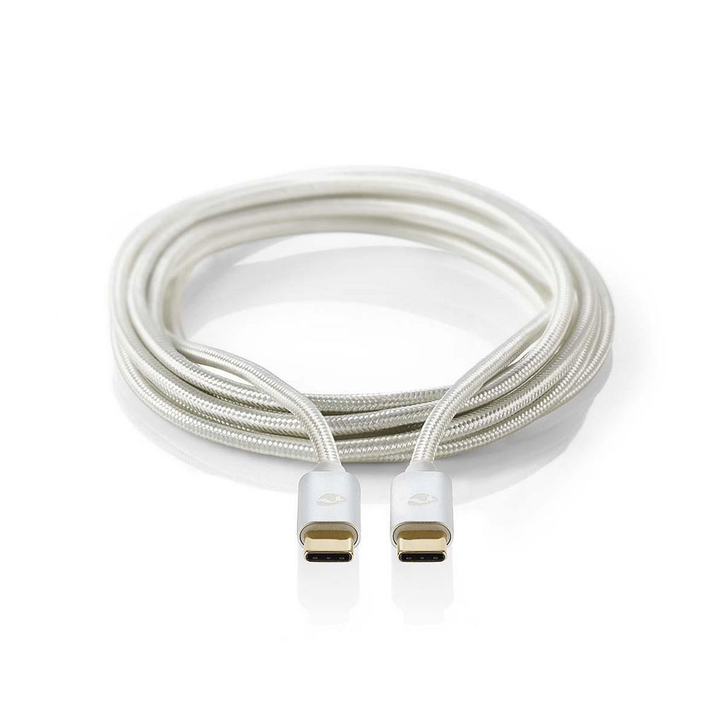 Nedis USB-Kabel / USB 3.2 Gen 2 / USB-C Stecker / USB-C Stecker / 100 W / 4K@60Hz / 10 Gbps / Vergoldet / 1.00 m / Rund / Geflochten / Nylon ...