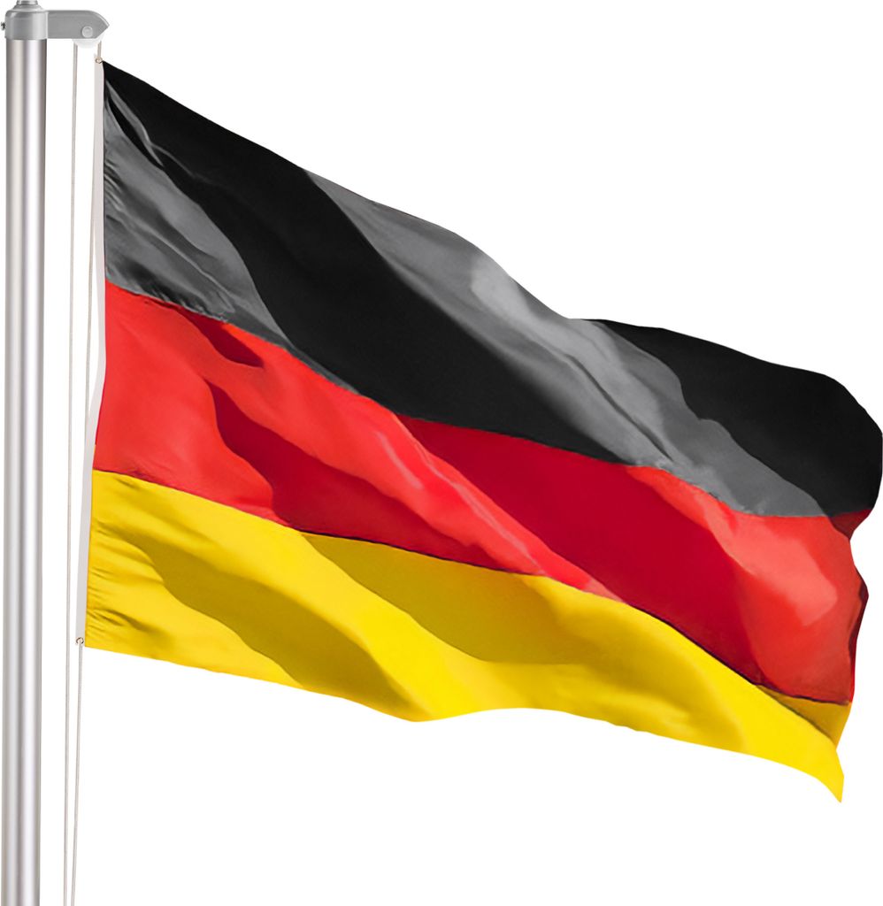 BRUBAKER Aluminium Fahnenmast inklusive Deutschlandflagge - Produktbild 