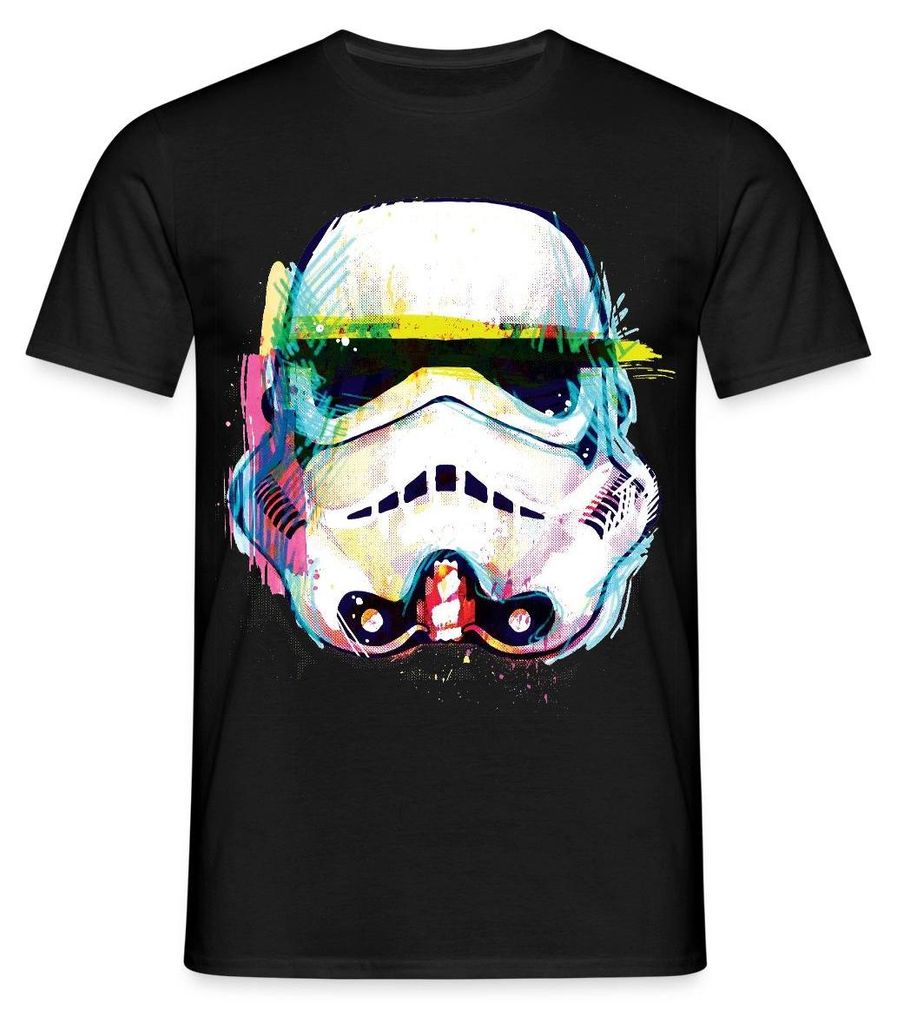 Star Wars Stormtrooper Portrait Artsy-Look Männer T-Shirt, XL, Schwarz