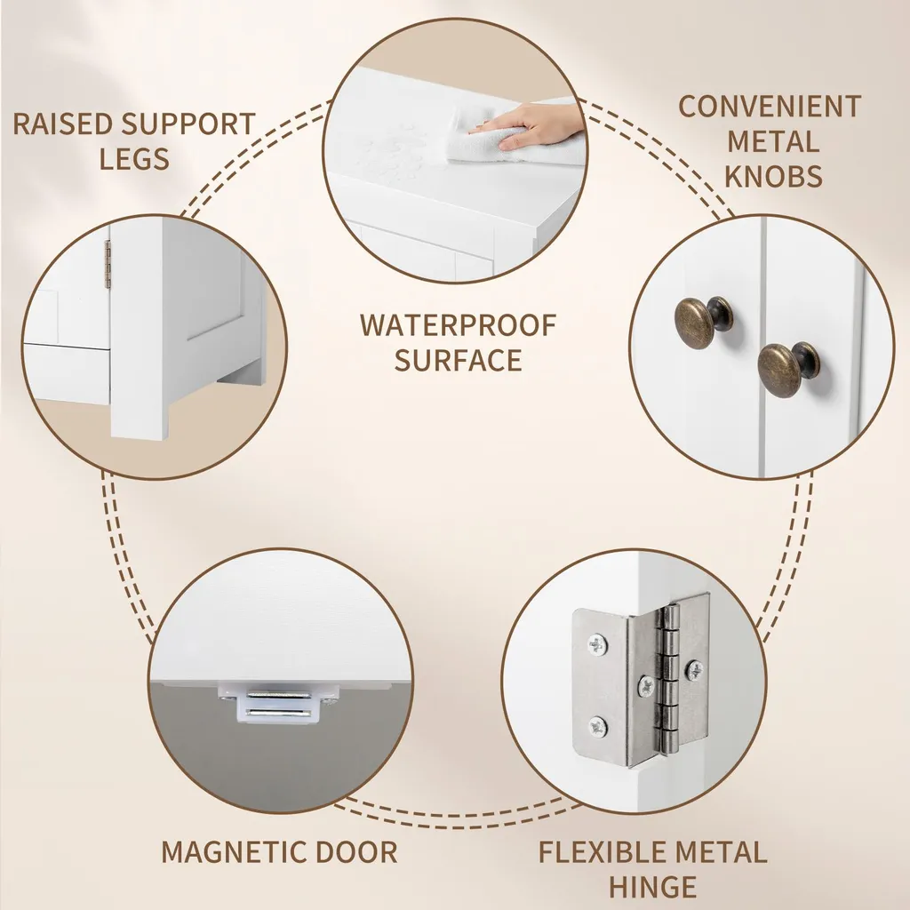 Armoire de salle de bain gain de place blanche pour petits espaces 110cm - 7