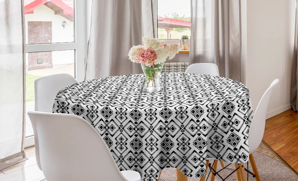 Tovaglia Rotonda Moderna Grigio Antracite ABAKUHAUS - 150cm Minimal